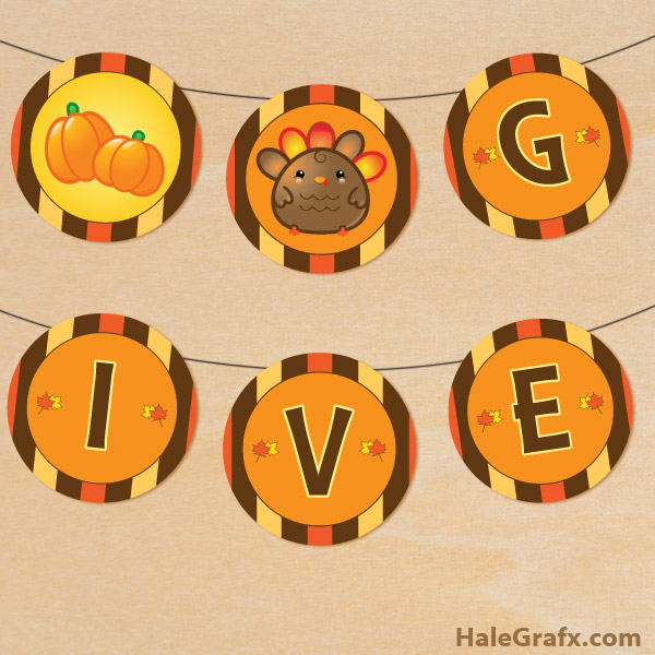 FREE Printable Round Thanksgiving Banner FREE Printable Round Thanksgiving Banner