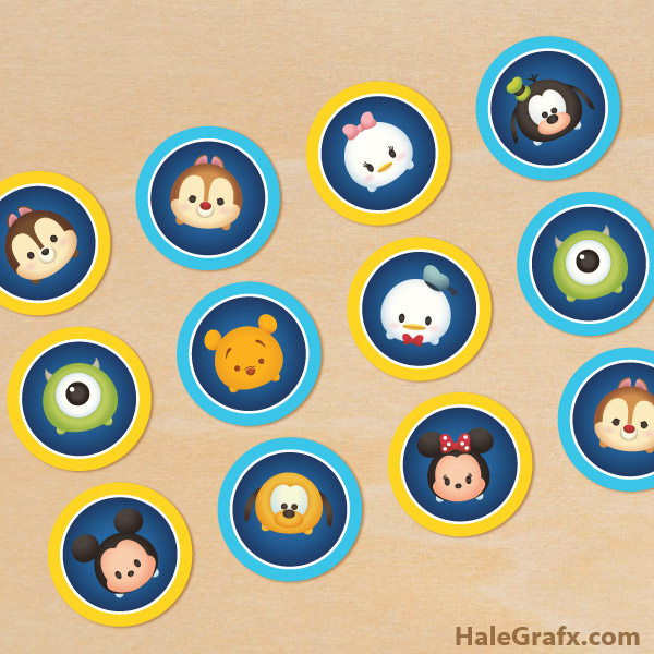 FREE Printable Disney Tsum Tsum Cupcake Toppers FREE Printable Disney Tsum Tsum Cupcake Toppers