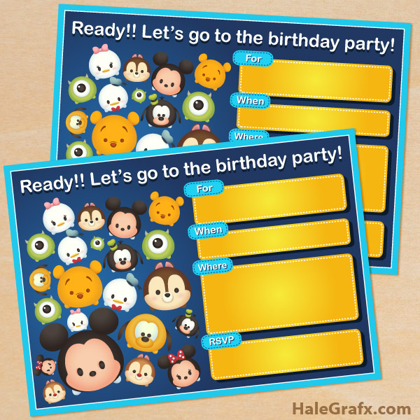 FREE Printable Cute Disney Tsum Tsum Birthday Invitation FREE Printable Cute Disney Tsum Tsum Birthday Invitation