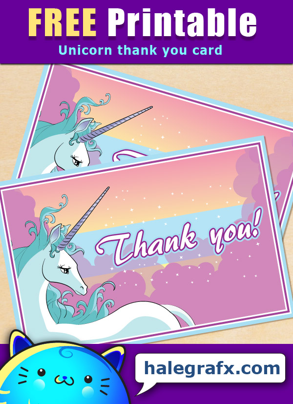 FREE Printable Unicorn Thank You Card FREE Printable Unicorn Thank You Card