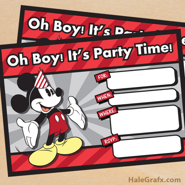FREE Printable Vintage Mickey Mouse Birthday Invitation FREE Printable Vintage Mickey Mouse Birthday Invitation