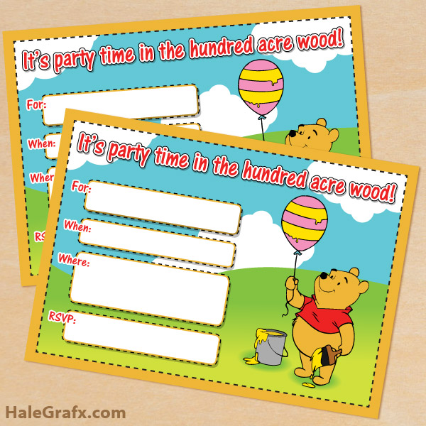FREE Printable Winnie the Pooh Birthday Invitation FREE Printable Winnie the Pooh Birthday Invitation