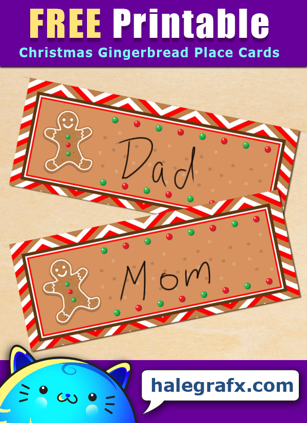 FREE Printable Christmas Gingerbread Place Cards FREE Printable Christmas Gingerbread Place Cards