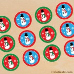 FREE Printable Christmas Snowman Cupcake Toppers