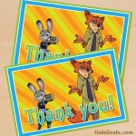 FREE Printable Zootopia Thank You Card FREE Printable Zootopia Thank You Card