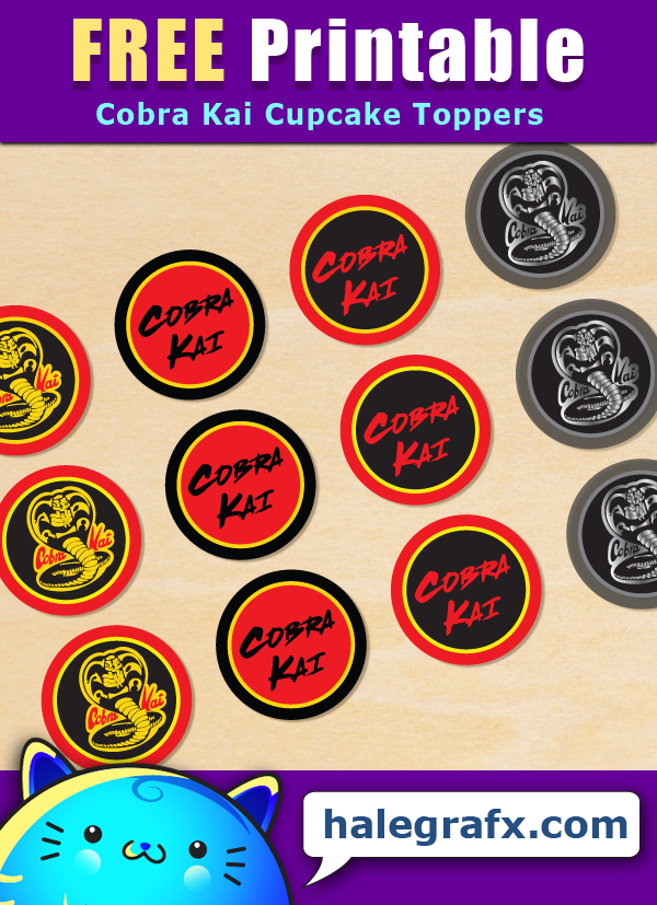 FREE Printable Cobra Kai Cupcake Toppers FREE Printable Cobra Kai Cupcake Toppers