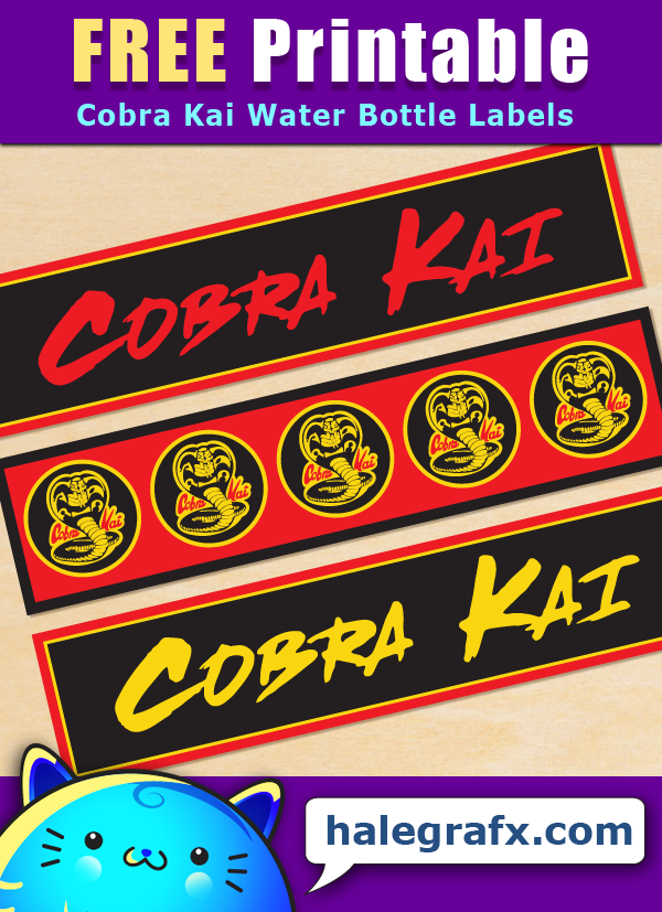 Free Printable Cobra Kai Themed Water Bottle Labels Free Printable Cobra Kai Themed Water Bottle Labels