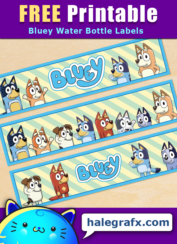 Free Printable Bluey Themed Water Bottle Labels Free Printable Bluey Themed Water Bottle Labels