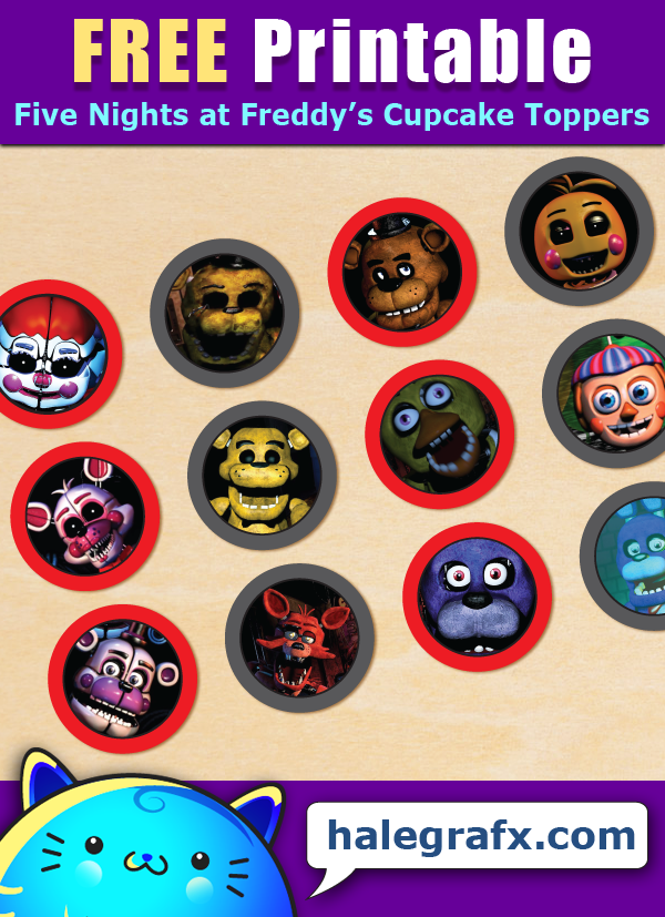 Free Printable Five Nights at Freddy's Cupcake Toppers Free Printable Five Nights at Freddy's Cupcake Toppers
