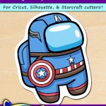 FREE Printable Among Us Captain America Sticker