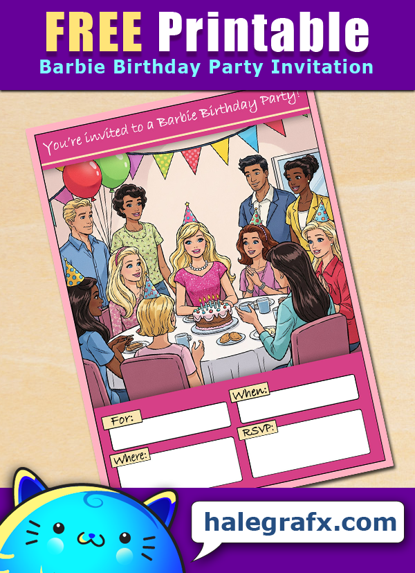 FREE Printable Barbie Birthday Party Invitation FREE Printable Barbie Birthday Party Invitation