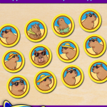 Free Printable Capybara Summer Cupcake Toppers Free Printable Capybara Summer Cupcake Toppers