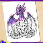 FREE Printable Crystal Dragon Coloring Page