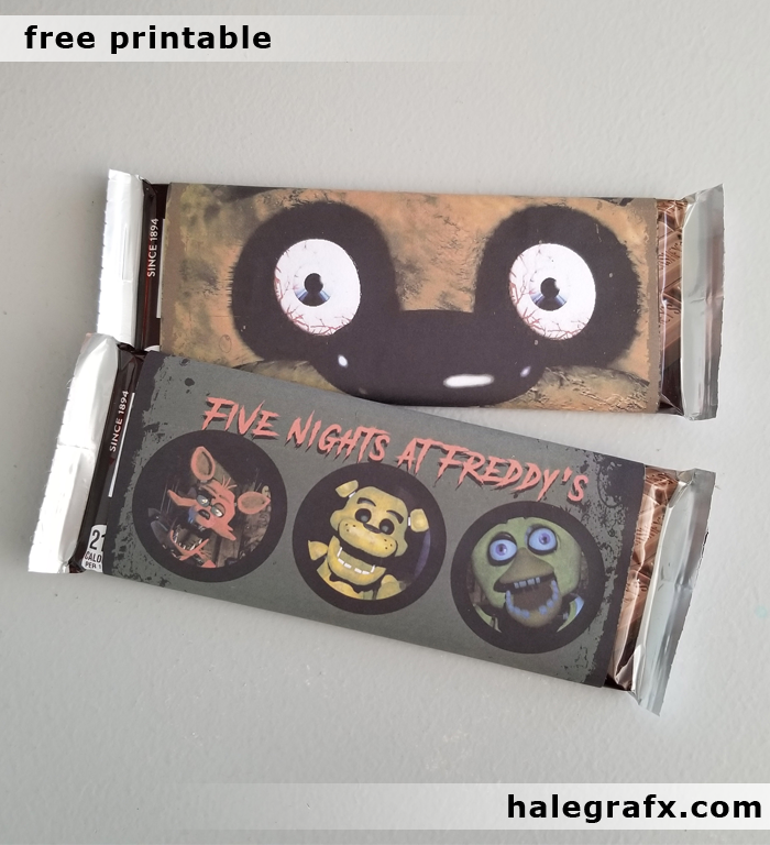 FREE Printable Five Nights at Freddy's Candy Bar Wrappers FREE Printable Five Nights at Freddy's Candy Bar Wrappers