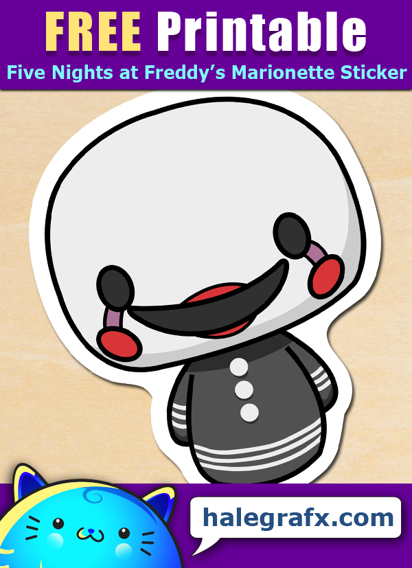 FREE Printable Five Nights at Freddy's Marionette Puppet Sticker FREE Printable Five Nights at Freddy's Marionette Puppet Sticker