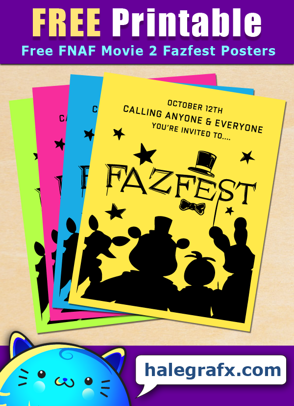 FREE Printable Five Nights at Freddy's 2 Movie FazFest Poster FREE Printable Five Nights at Freddy's 2 Movie FazFest Poster