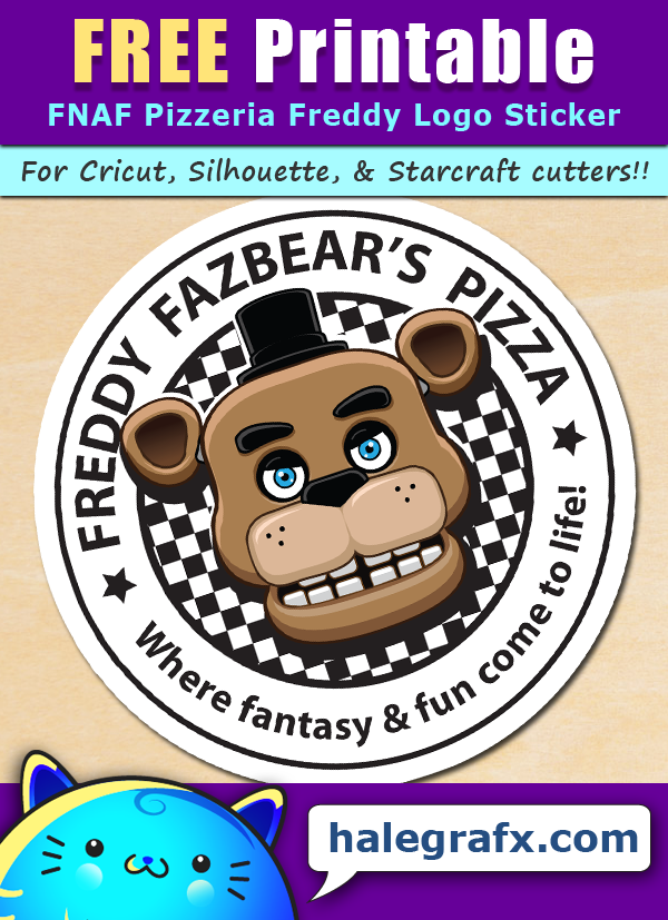 FREE Printable Five Nights at Freddy's Pizzeria Freddy Logo Sticker FREE Printable Five Nights at Freddy's Pizzeria Freddy Logo Sticker