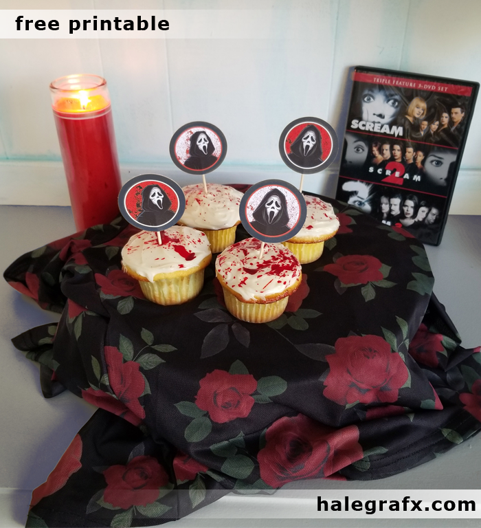 Free Printable Scream Ghostface Cupcake Toppers Free Printable Scream Ghostface Cupcake Toppers
