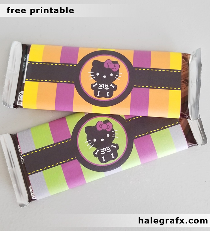 FREE Printable Halloween Hello Kitty Candy Bar Wrappers FREE Printable Halloween Hello Kitty Candy Bar Wrappers