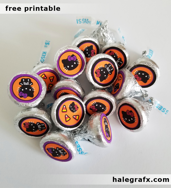 FREE Printable Halloween Hello Kitty Hershey’s Kisses Stickers FREE Printable Halloween Hello Kitty Hershey’s Kisses Stickers