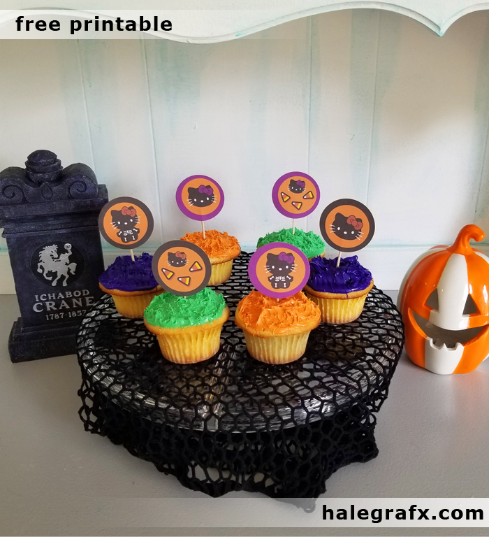 FREE Printable Halloween Hello Kitty Cupcake Toppers FREE Printable Halloween Hello Kitty Cupcake Toppers