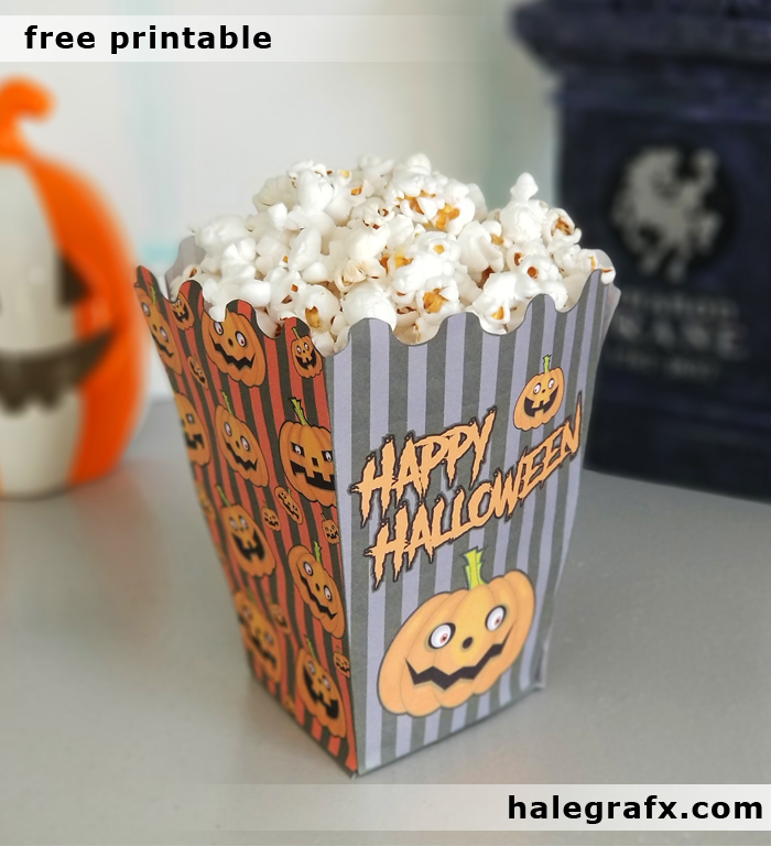 FREE Printable Halloween Jack-o-lantern Popcorn Box FREE Printable Halloween Jack-o-lantern Popcorn Box