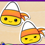 FREE Printable Halloween Ninja Candy Corn Stickers