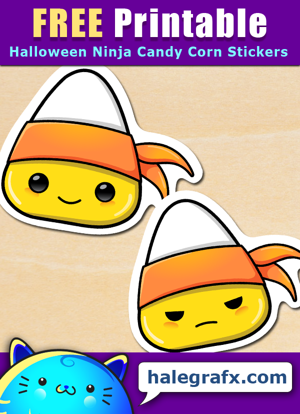 FREE Printable Halloween Ninja Candy Corn Stickers FREE Printable Halloween Ninja Candy Corn Stickers