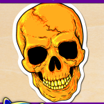 FREE Printable Halloween Orange Skull Sticker