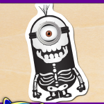 FREE Printable Halloween Minion Skeleton Sticker