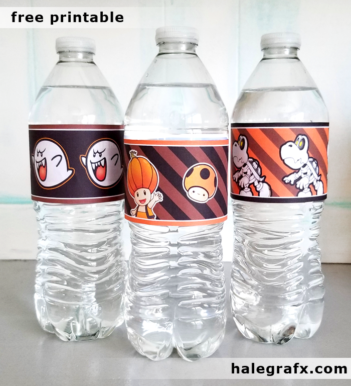 Free Printable Halloween Super Mario Water Bottle Labels Free Printable Halloween Super Mario Water Bottle Labels