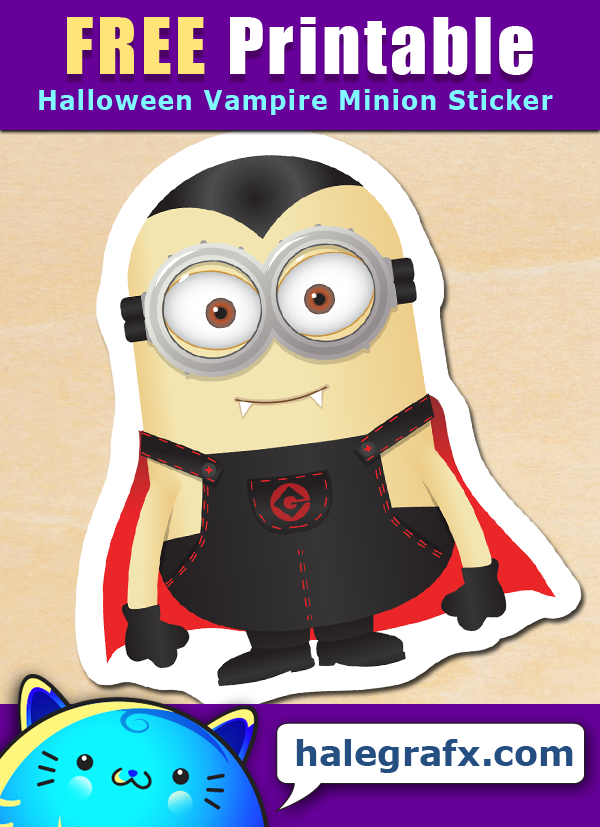 FREE Printable Halloween Vampire Minion Sticker FREE Printable Halloween Vampire Minion Sticker