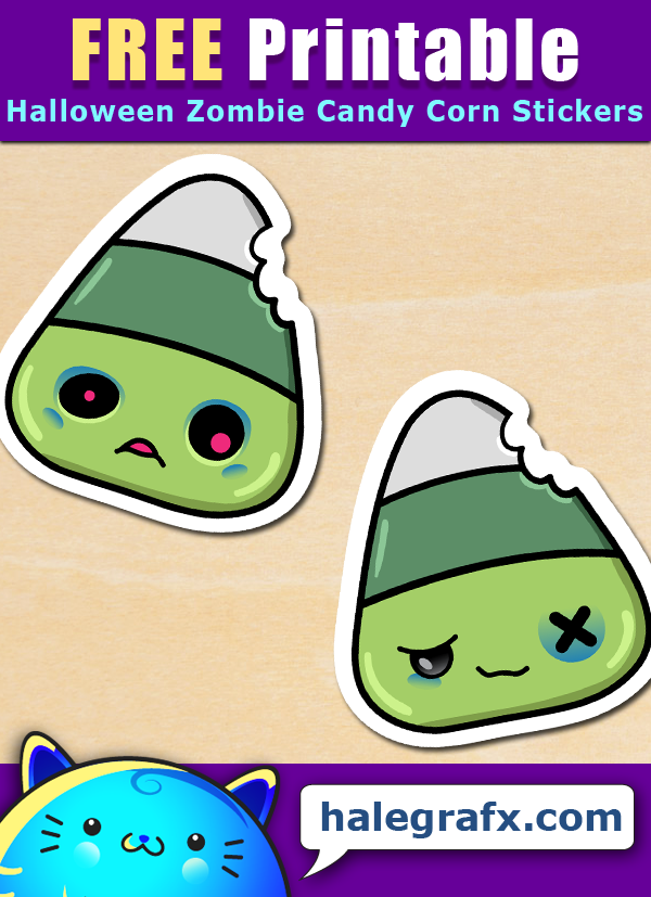 FREE Printable Halloween Zombie Candy Corn Stickers FREE Printable Halloween Zombie Candy Corn Stickers