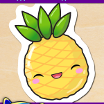 FREE Printable Happy Kawaii Pineapple Sticker