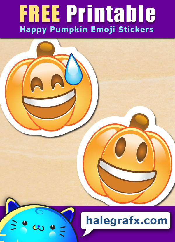 FREE Printable Happy Pumpkin Emoji Stickers FREE Printable Happy Pumpkin Emoji Stickers