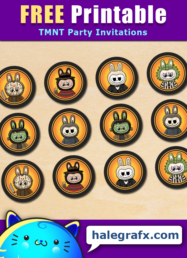 Free Printable Halloween Horror Labubu Cupcake Toppers Free Printable Halloween Horror Labubu Cupcake Toppers