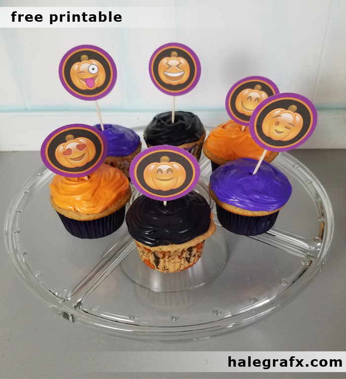 FREE Printable Halloween Emoji Cupcake Toppers FREE Printable Halloween Emoji Cupcake Toppers
