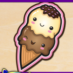 FREE Printable Kawaii Ice Cream Sticker