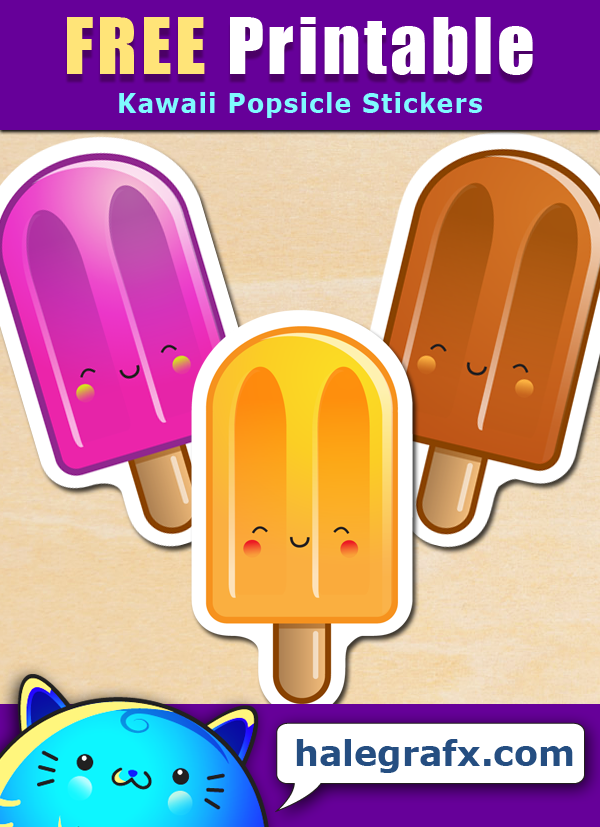 FREE Printable Kawaii Popsicle Stickers FREE Printable Kawaii Popsicle Stickers