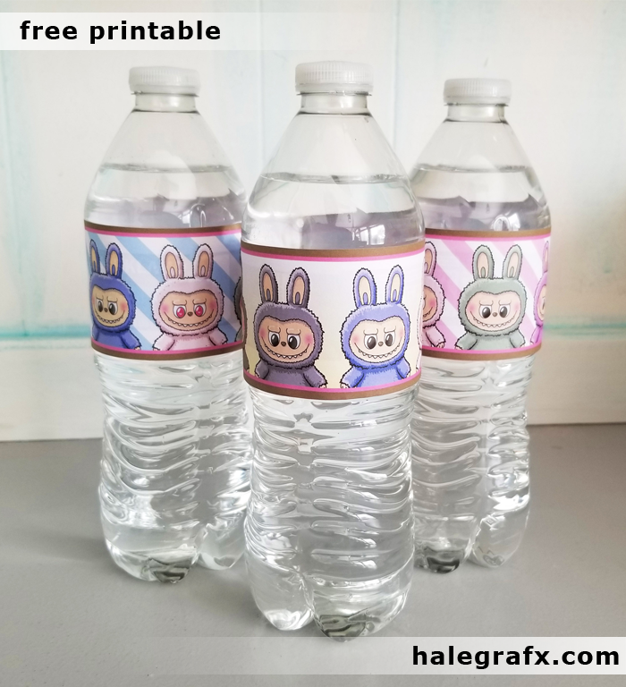Free Printable Labubu Themed Water Bottle Labels Free Printable Labubu Themed Water Bottle Labels