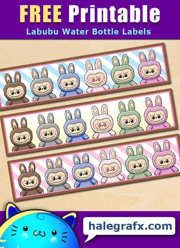 Free Printable Labubu Themed Water Bottle Labels Free Printable Labubu Themed Water Bottle Labels