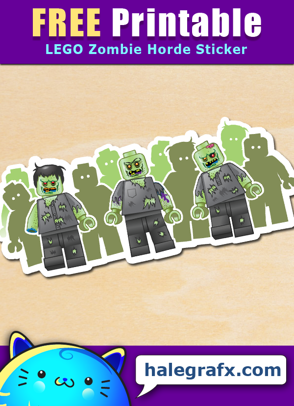 FREE Printable LEGO Zombie Horde sticker FREE Printable LEGO Zombie Horde sticker