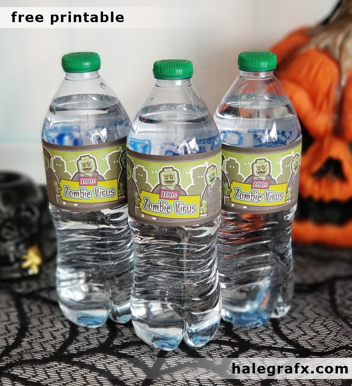 FREE Printable LEGO Zombie Water Bottle Labels FREE Printable LEGO Zombie Water Bottle Labels