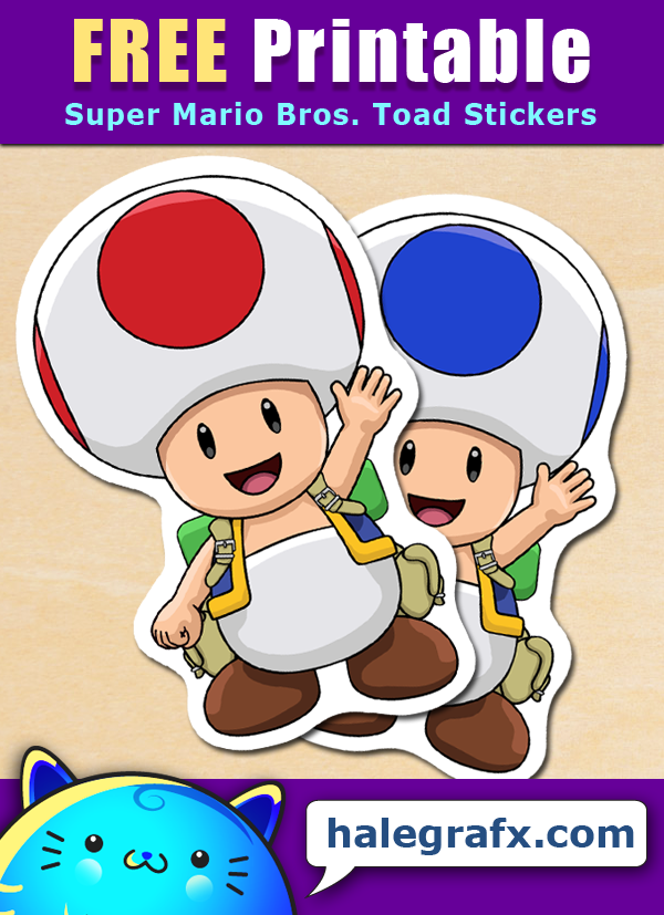 FREE Printable Super Mario Bros. Toad Stickers