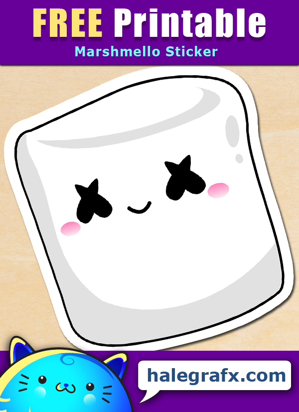 FREE Printable Marshmello Stickers FREE Printable Marshmello Stickers