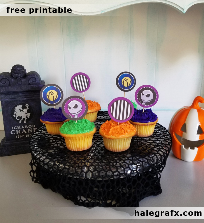 FREE Printable Halloween Nightmare before Christmas Cupcake Toppers FREE Printable Halloween Nightmare before Christmas Cupcake Toppers
