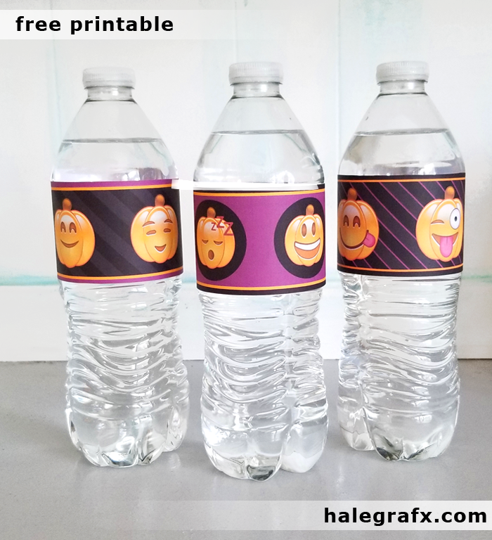 Free Printable Halloween Emoji Themed Water Bottle Labels Free Printable Halloween Emoji Themed Water Bottle Labels