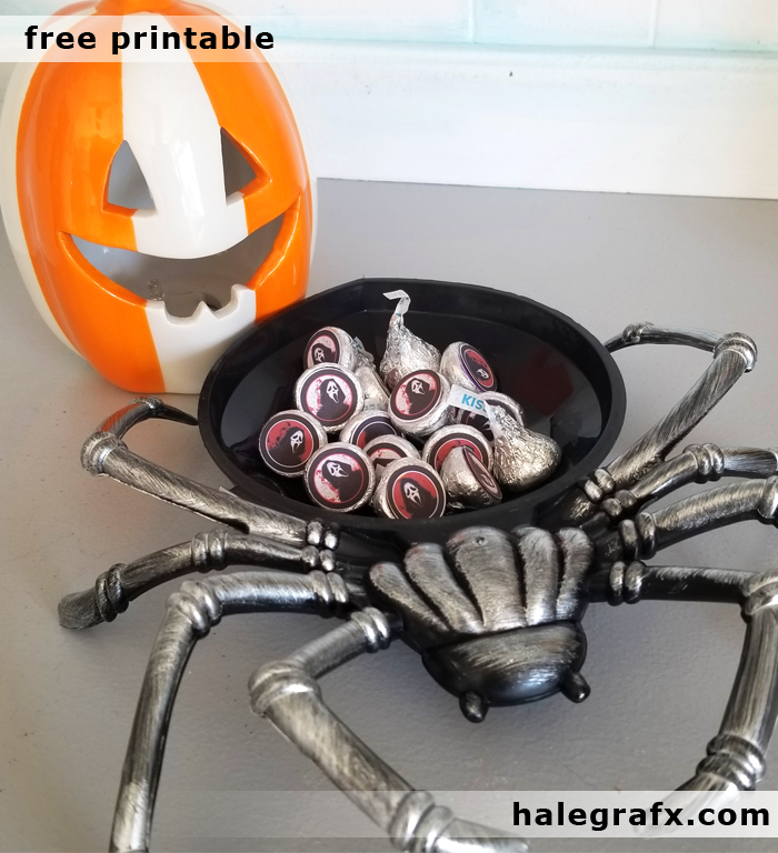 FREE Printable Scream Ghostface Hershey's Kisses Stickers FREE Printable Scream Ghostface Hershey's Kisses Stickers