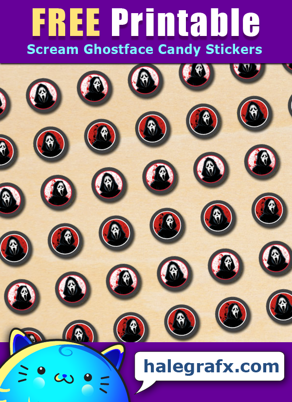 FREE Printable Scream Ghostface Hershey's Kisses Stickers FREE Printable Scream Ghostface Hershey's Kisses Stickers