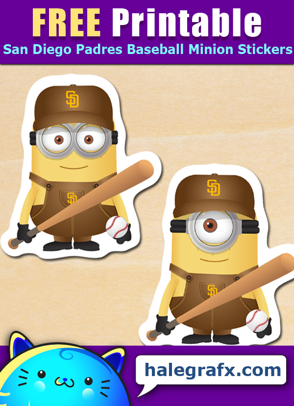 FREE Printable San Diego Padres Baseball Minions Stickers FREE Printable San Diego Padres Baseball Minions Stickers